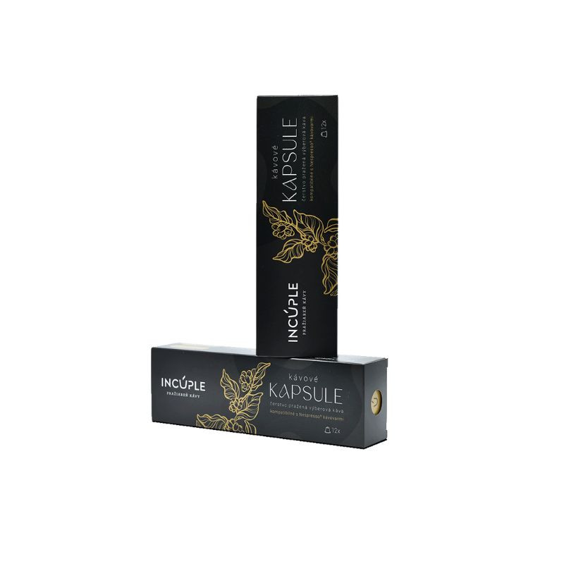 Hnedá krabička s 12 kapsulami Incuple – Hacienda Sonora z Kostariky. Prémiová 100 % arabica kompatibilná s Nespresso®.