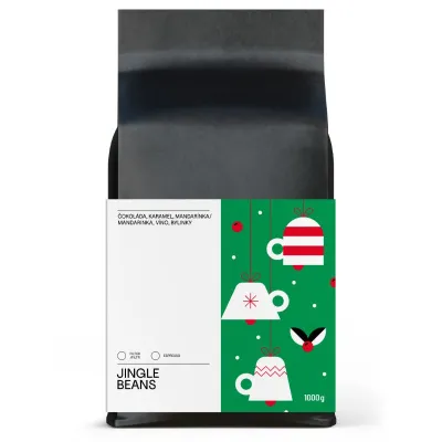 Jingle Beans – vianočná výberová káva na espresso 1 kg, indonézska zrnková káva 100 % arabika Sumatra od AV Coffee