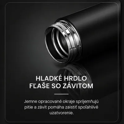 Červená termoska s LED teplomerom na viečku