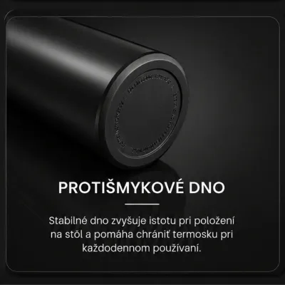 Červená termoska s LED teplomerom na viečku