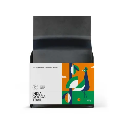 India Cocoa Trail – výberová zrnková káva z Indie 250 g na espresso